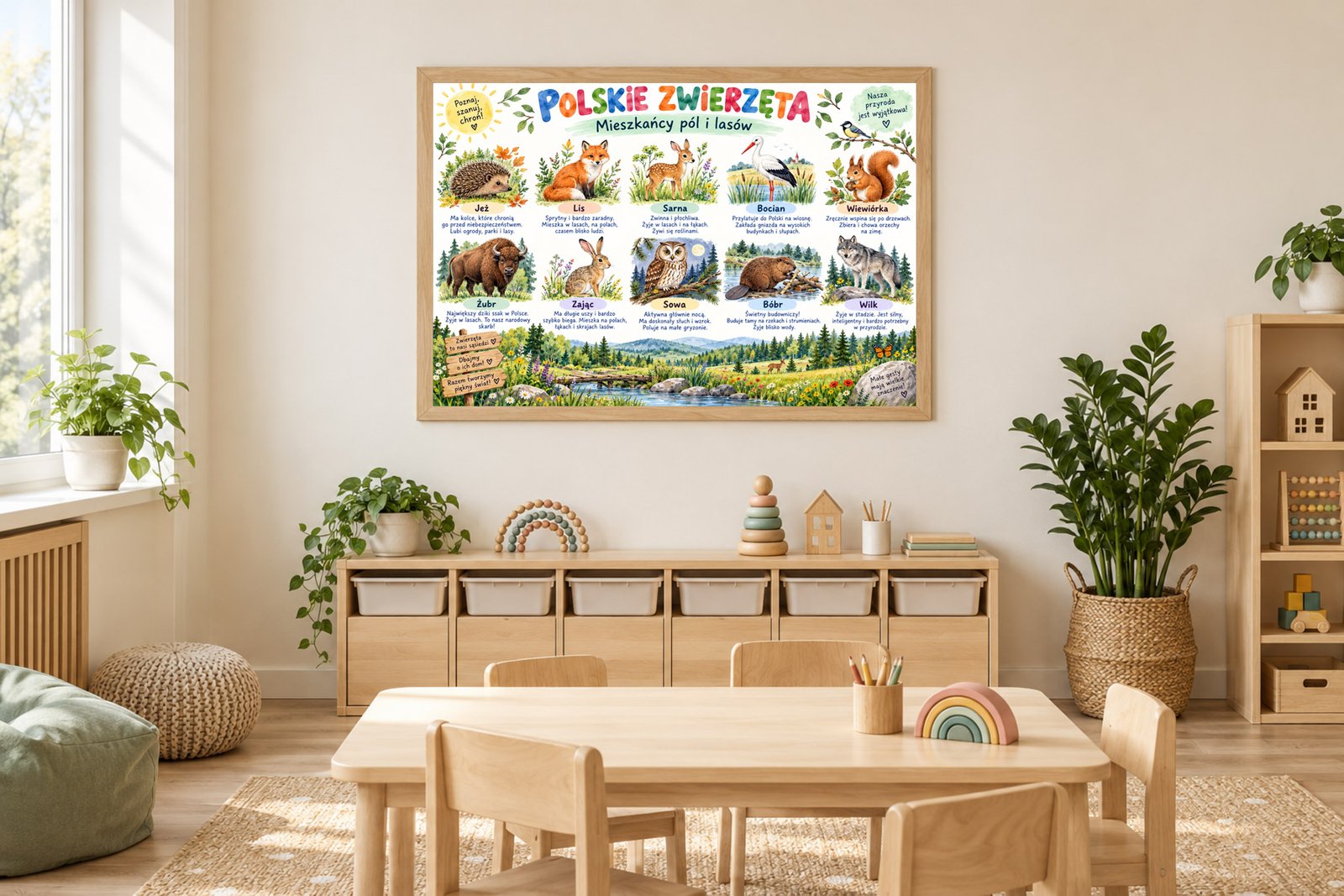 Plakat Edukacyjny Polskie Zwierzęta Kompozycja 2