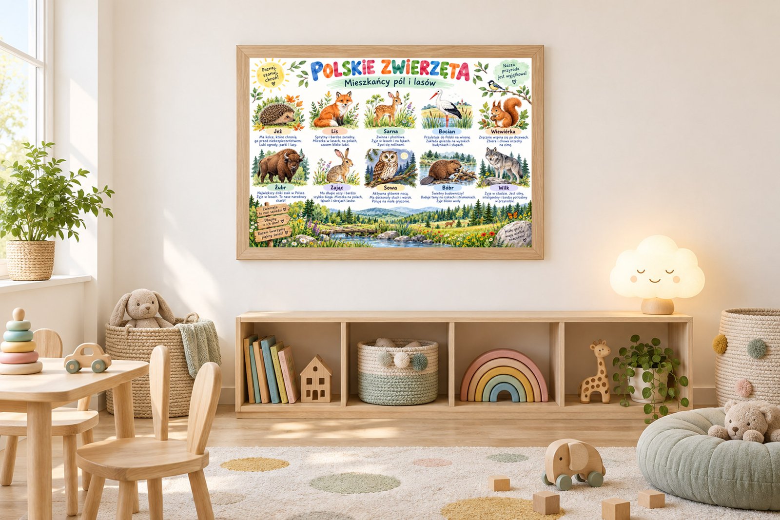 Plakat Edukacyjny Polskie Zwierzęta Kompozycja 3