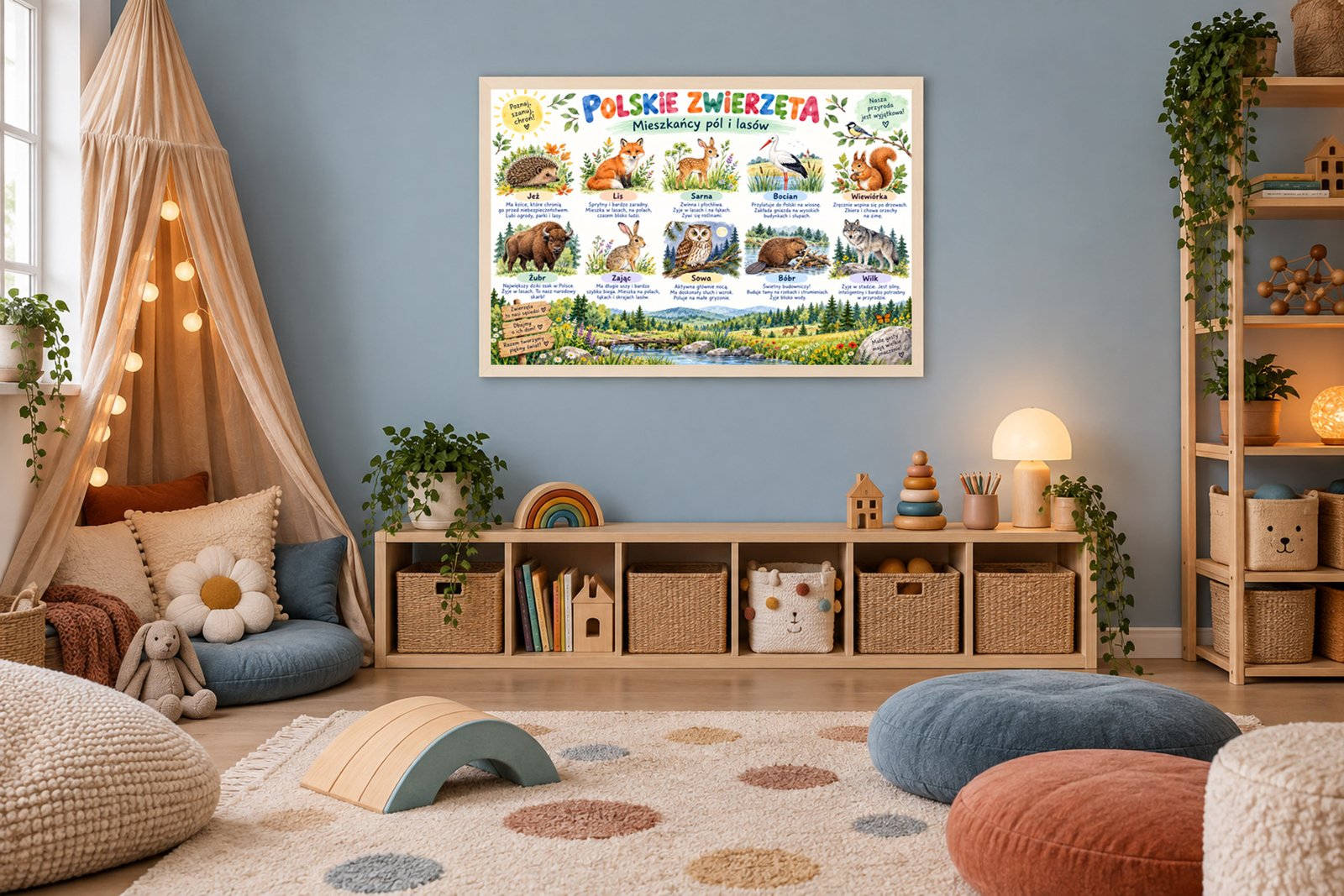 Plakat Edukacyjny Polskie Zwierzęta Kompozycja 4