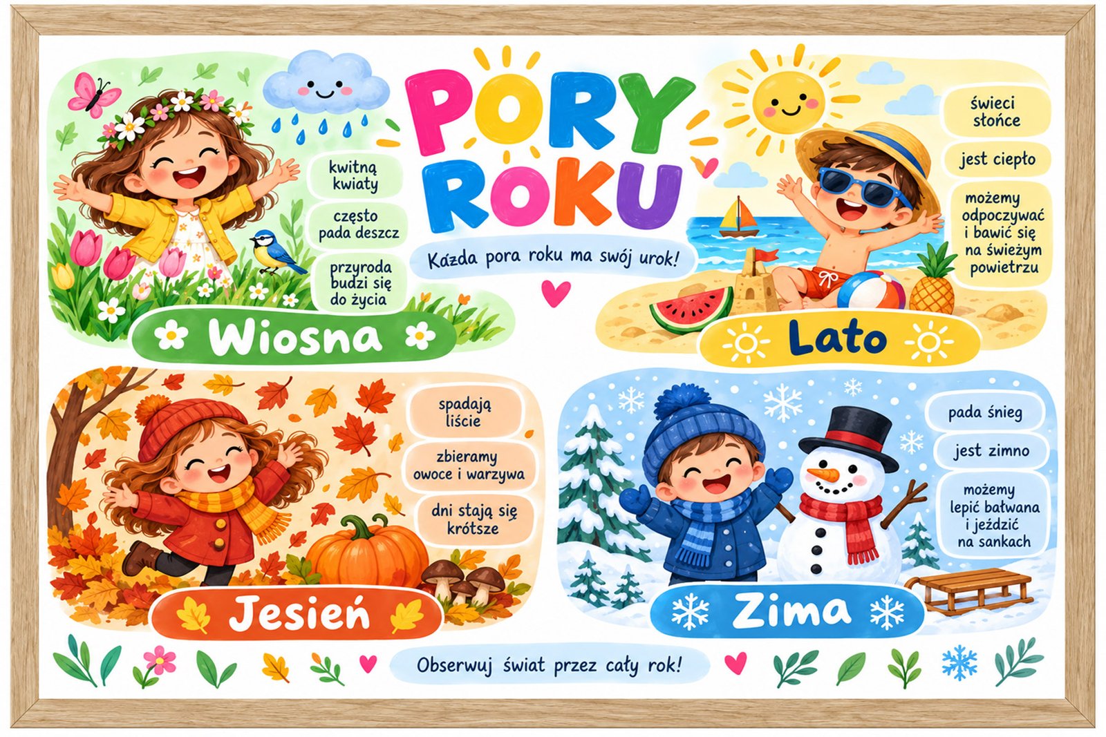 Plakat Edukacyjny Pory Roku