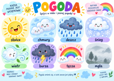 Plakat Edukacyjny Poznaję Pogodę