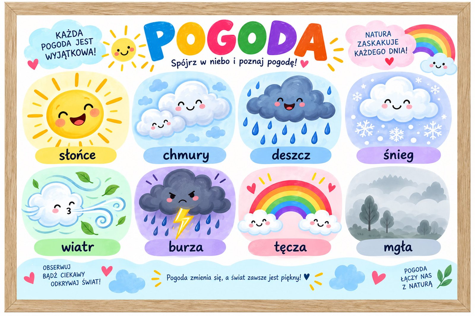 Plakat Edukacyjny Poznaję Pogodę