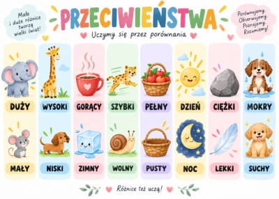 Plakat Edukacyjny Przeciwieństwa