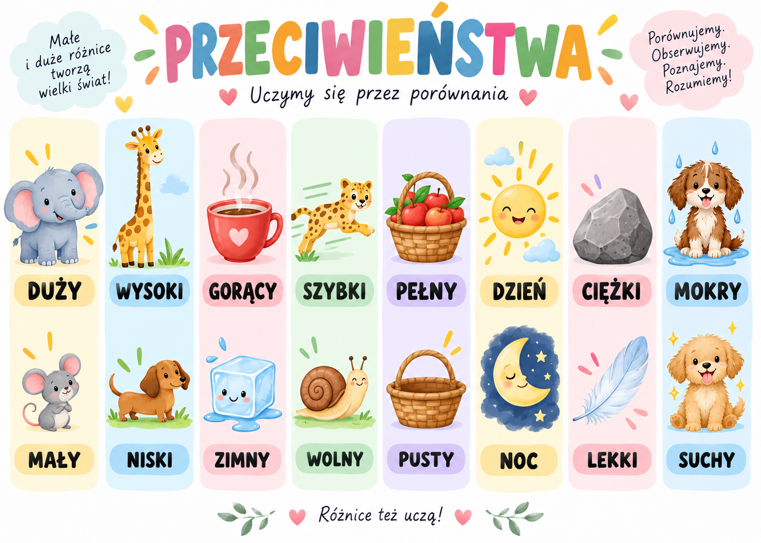 Plakat Edukacyjny Przeciwieństwa