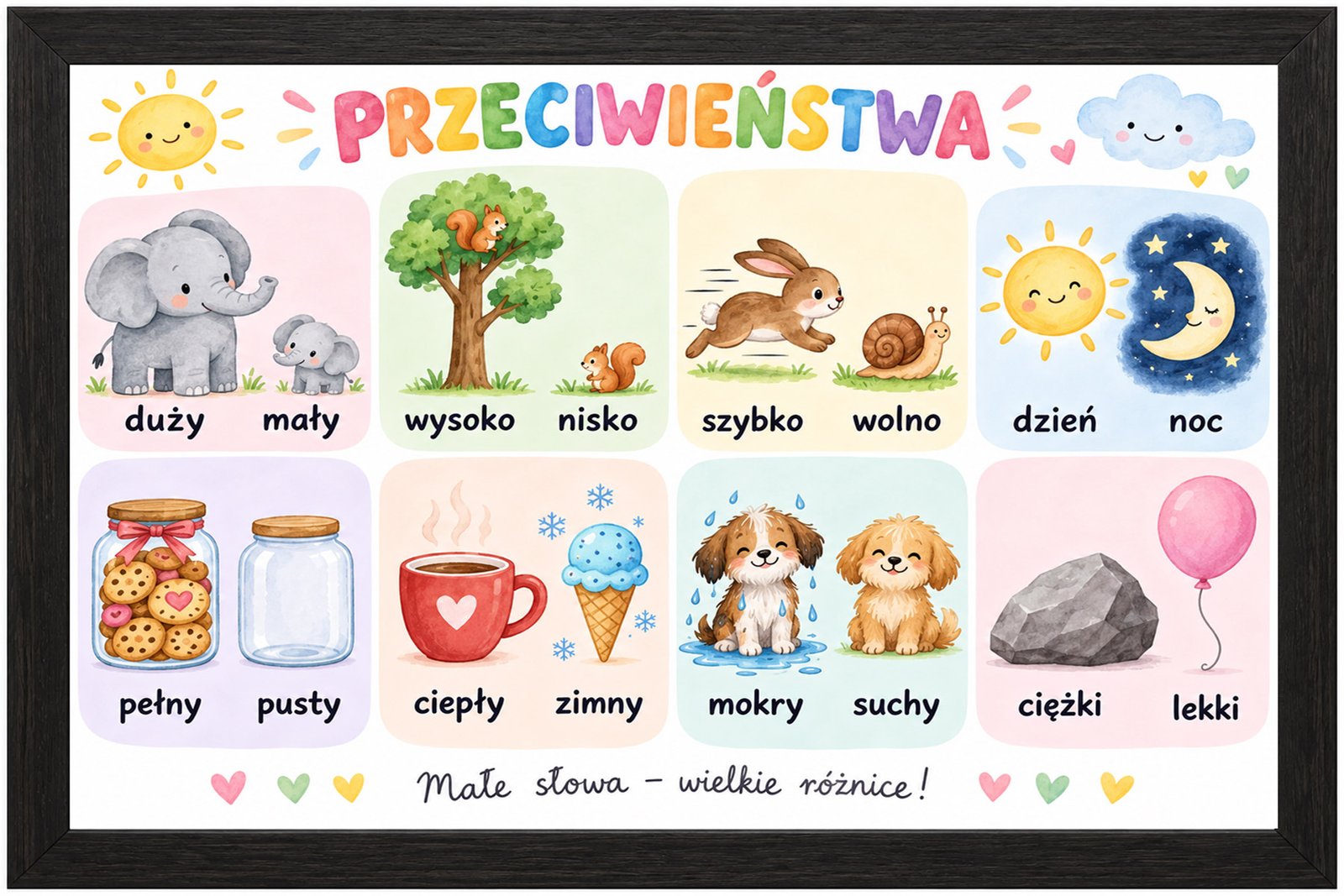 Plakat Edukacyjny Przeciwieństwa 2 Kompozycja 1