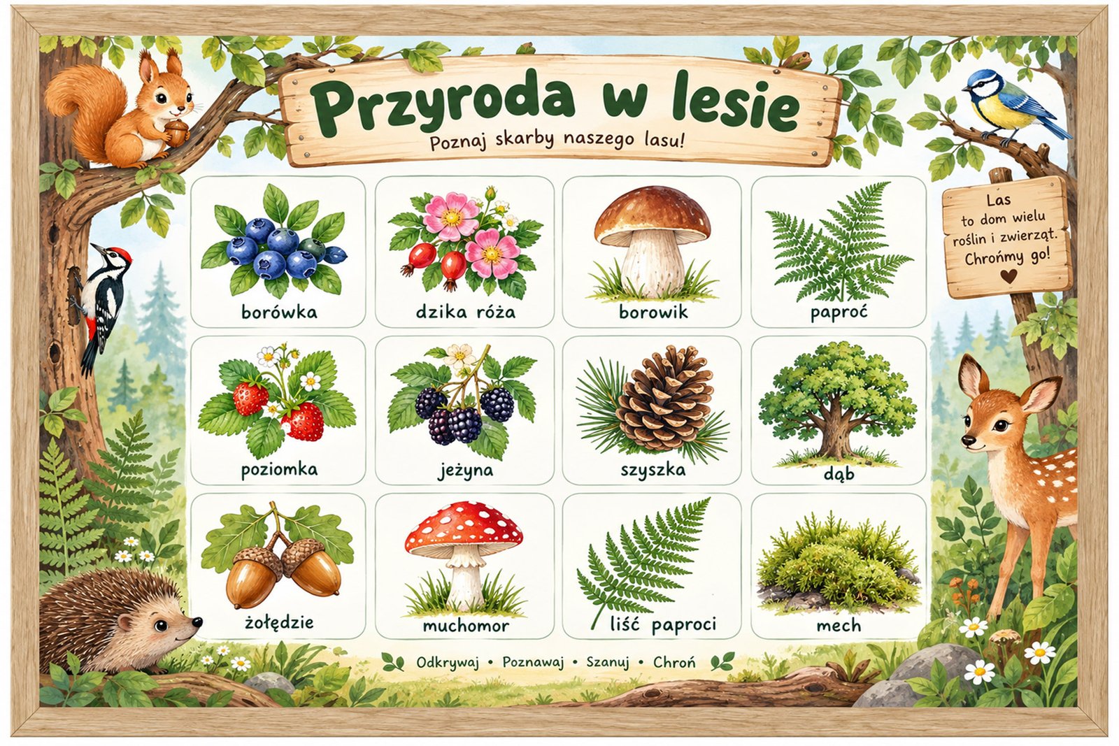 Plakat Edukacyjny Przyroda W Lesie