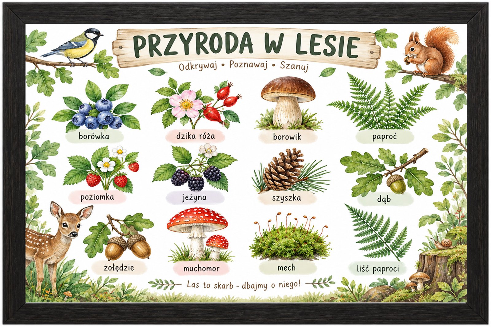 Plakat Edukacyjny Przyroda W Lesie 2 Kompozycja 1
