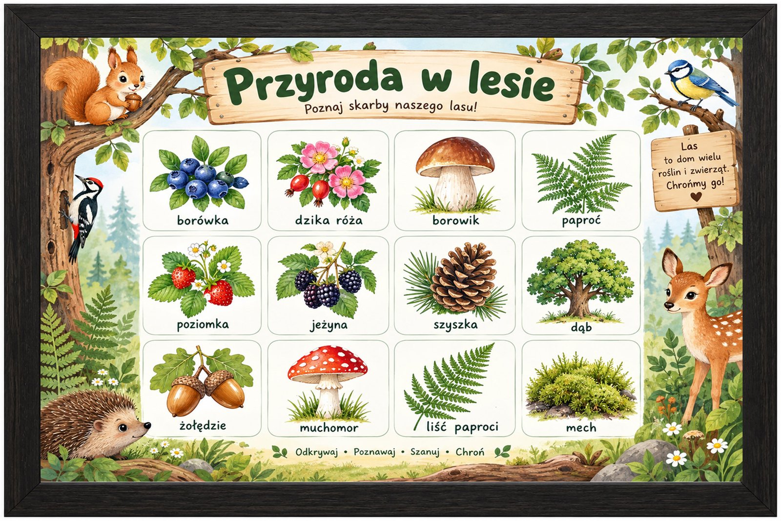 Plakat Edukacyjny Przyroda W Lesie Kompozycja 1