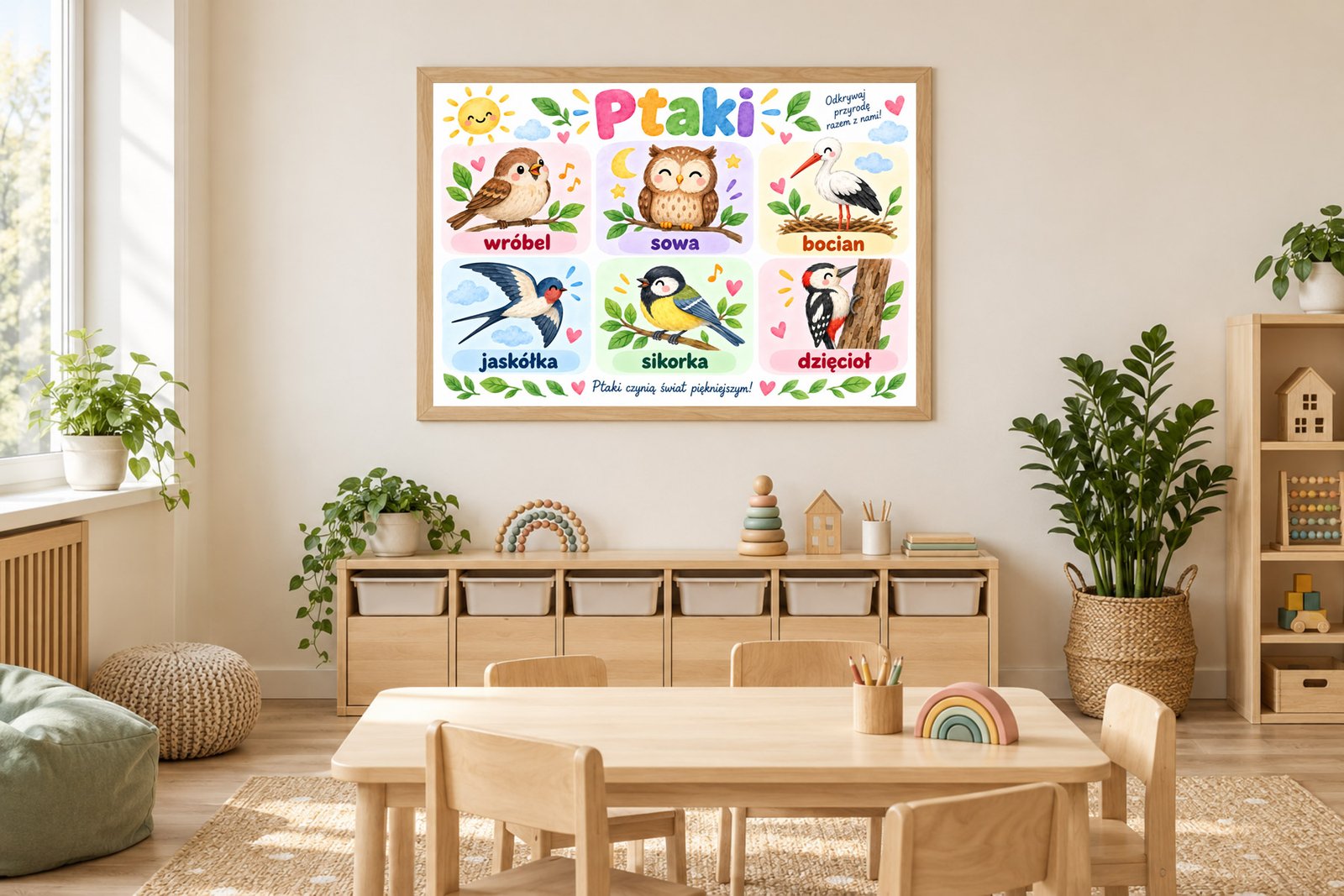 Plakat Edukacyjny Ptaki Kompozycja 2