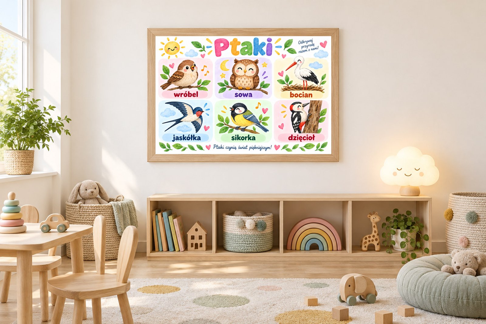 Plakat Edukacyjny Ptaki Kompozycja 3