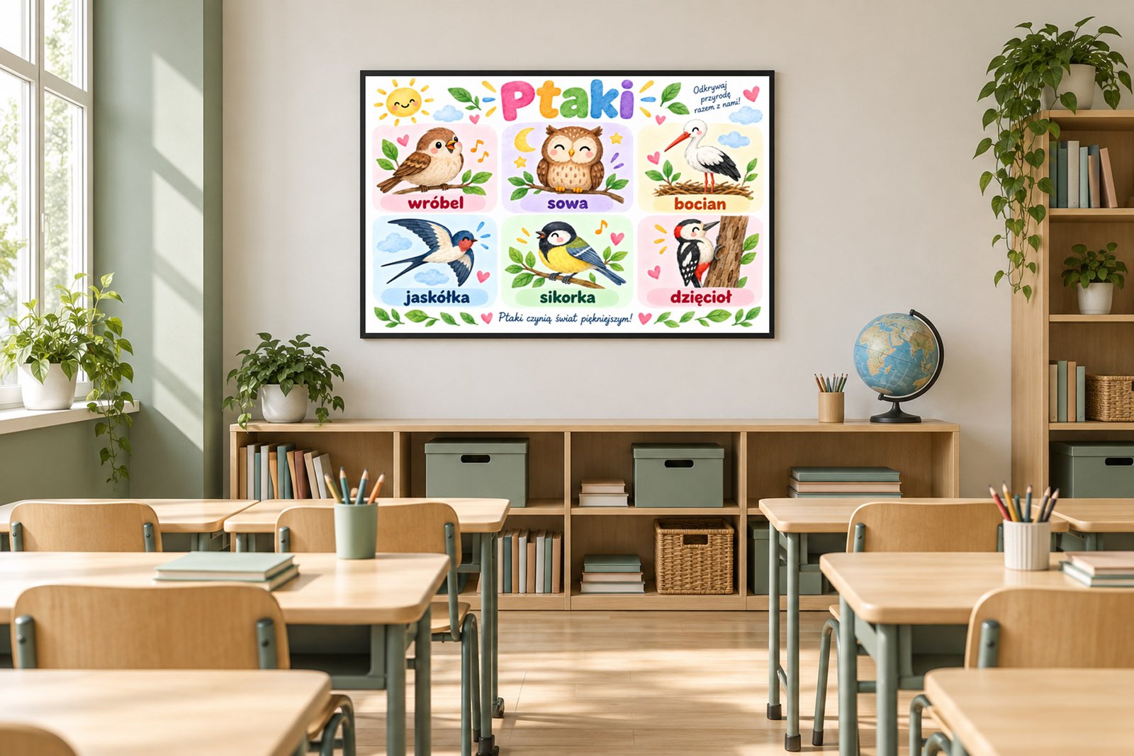Plakat Edukacyjny Ptaki Kompozycja 5