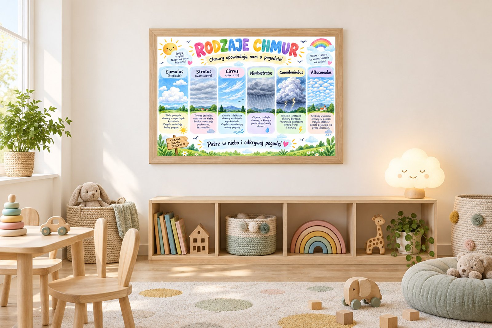 Plakat Edukacyjny Rodzaje Chmur Kompozycja 3