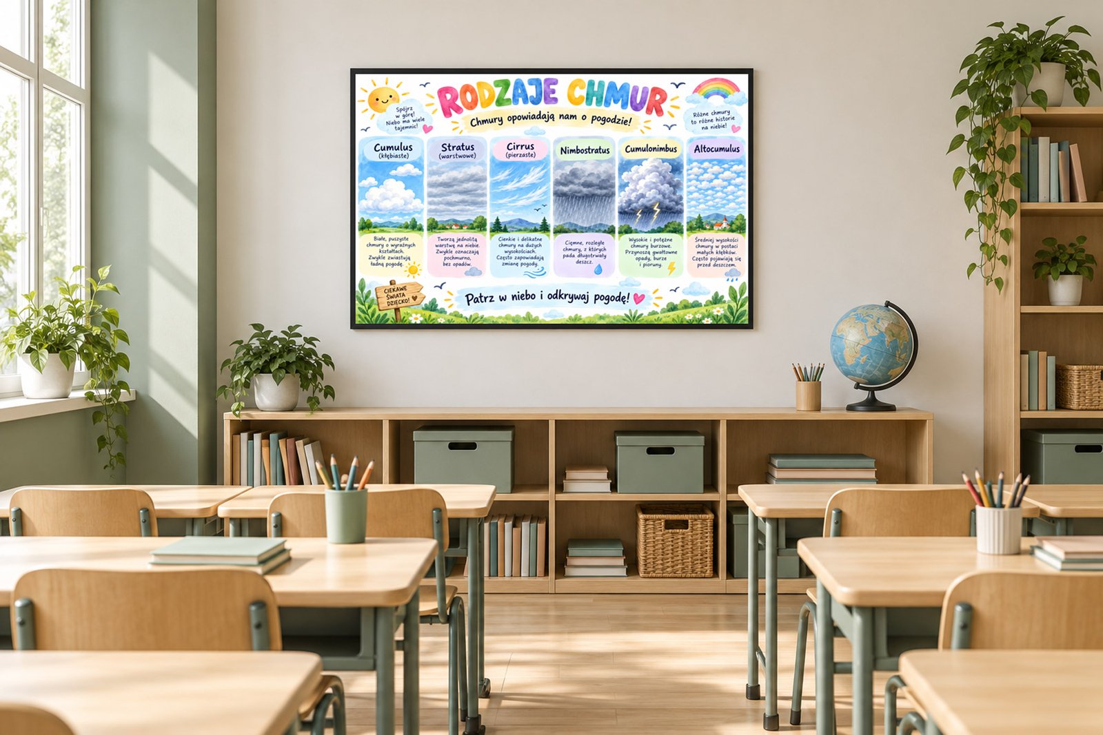 Plakat Edukacyjny Rodzaje Chmur Kompozycja 5
