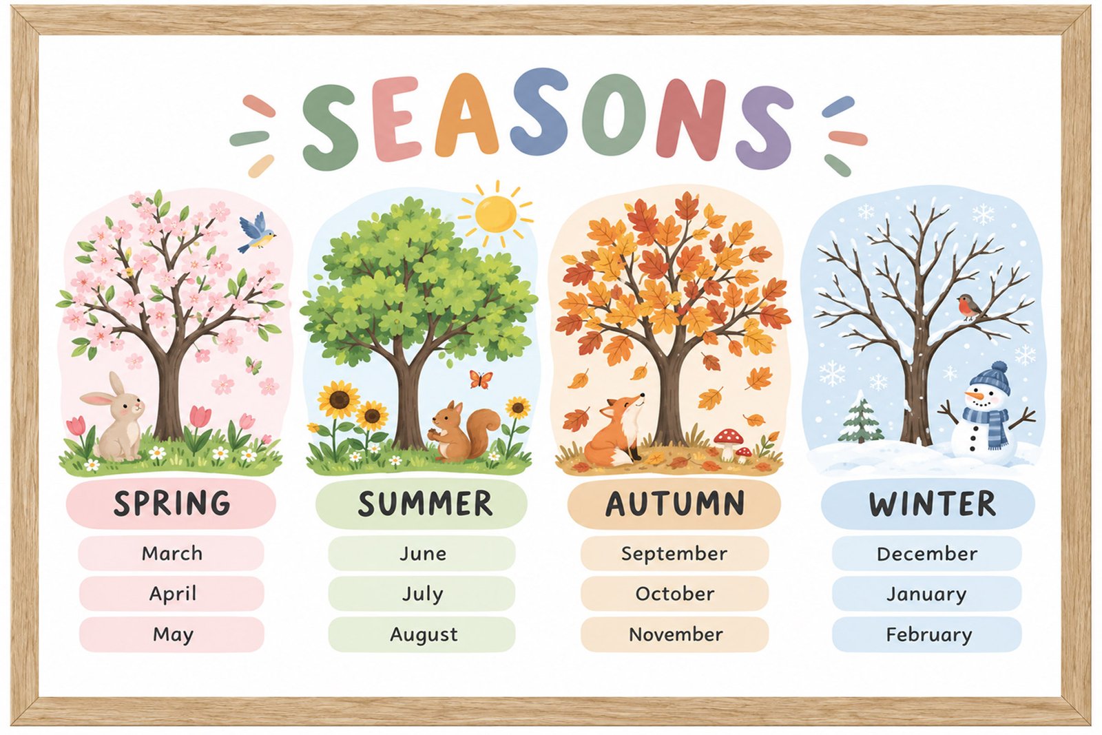 Plakat Edukacyjny Seasons