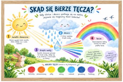 Plakat Edukacyjny Skąd Się Bierze Tęcza