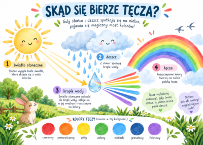 Plakat Edukacyjny Skąd Się Bierze Tęcza