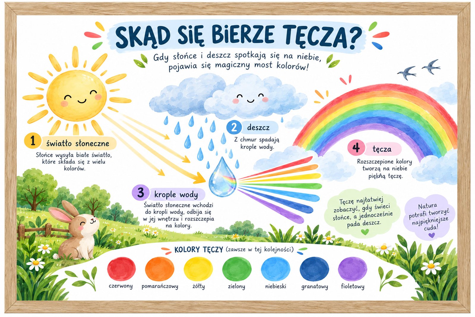 Plakat Edukacyjny Skąd Się Bierze Tęcza