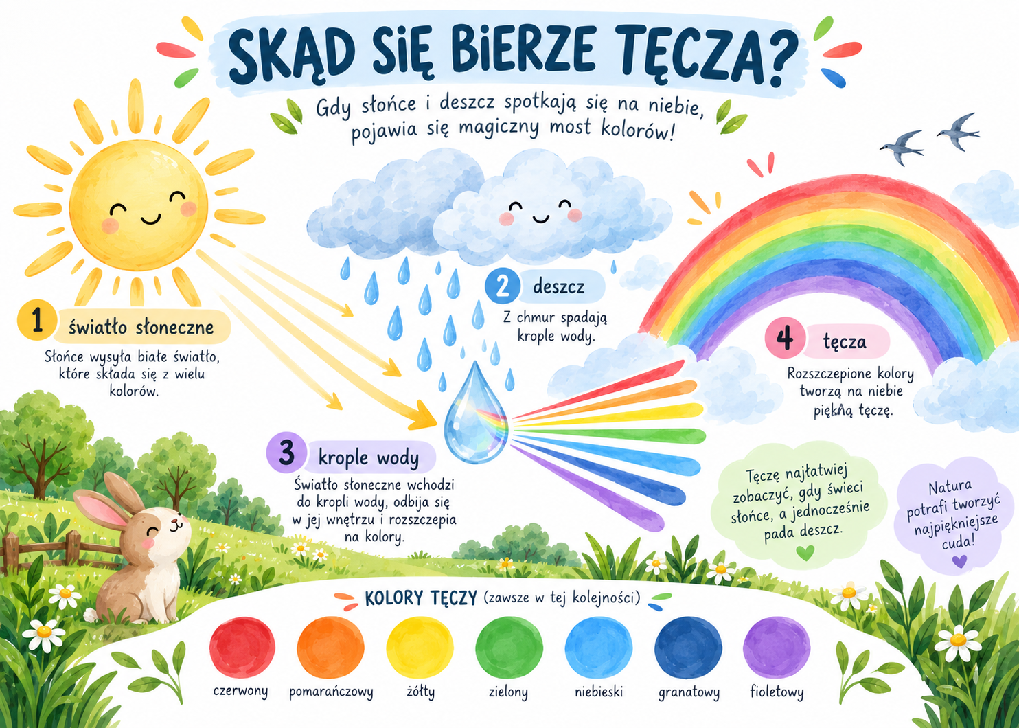 Plakat Edukacyjny Skąd Się Bierze Tęcza