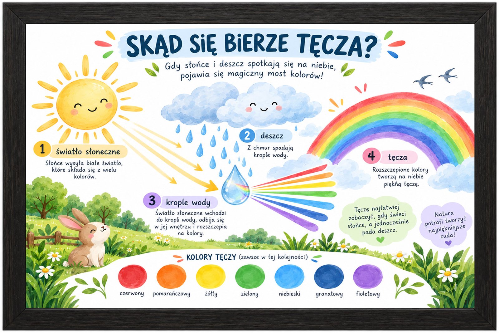 Plakat Edukacyjny Skąd Się Bierze Tęcza Kompozycja 1