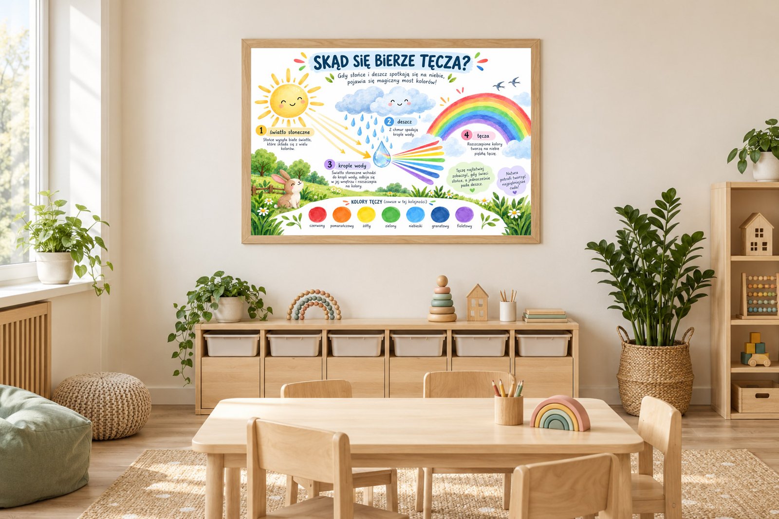 Plakat Edukacyjny Skąd Się Bierze Tęcza Kompozycja 2