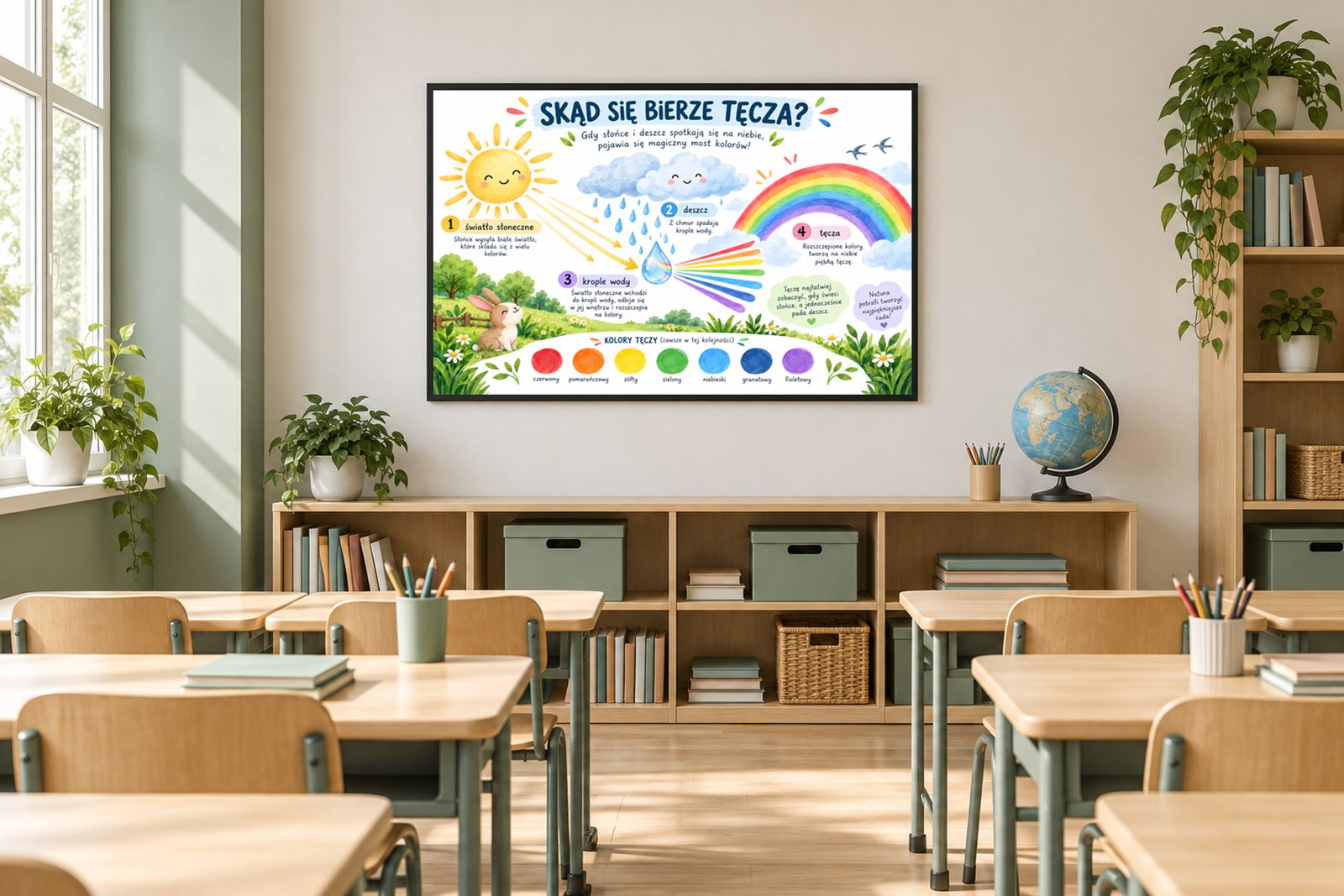 Plakat Edukacyjny Skąd Się Bierze Tęcza Kompozycja 5