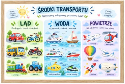 Plakat Edukacyjny Środki Transportu