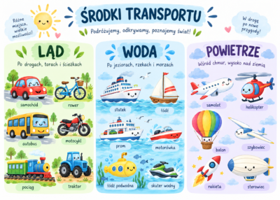 Plakat Edukacyjny Środki Transportu