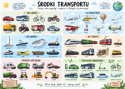 Plakat Edukacyjny Środki Transportu 2