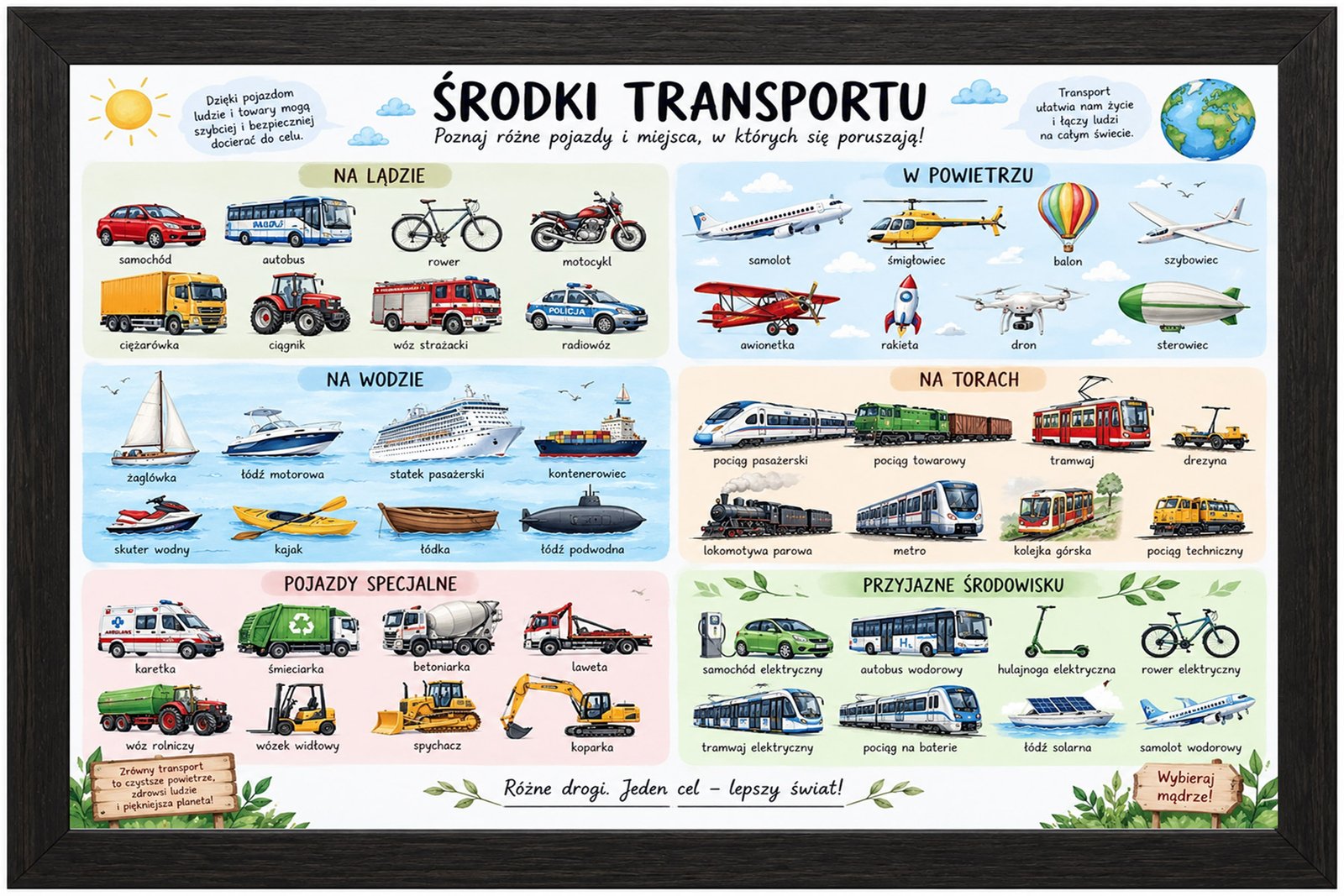 Plakat Edukacyjny Środki Transportu 2 Kompozycja 1