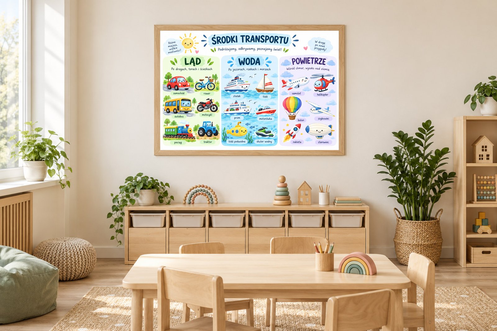 Plakat Edukacyjny Środki Transportu Kompozycja 2