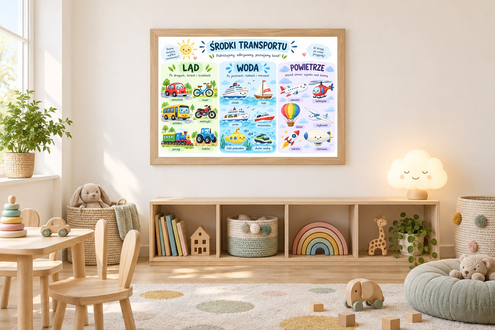 Plakat Edukacyjny Środki Transportu Kompozycja 3