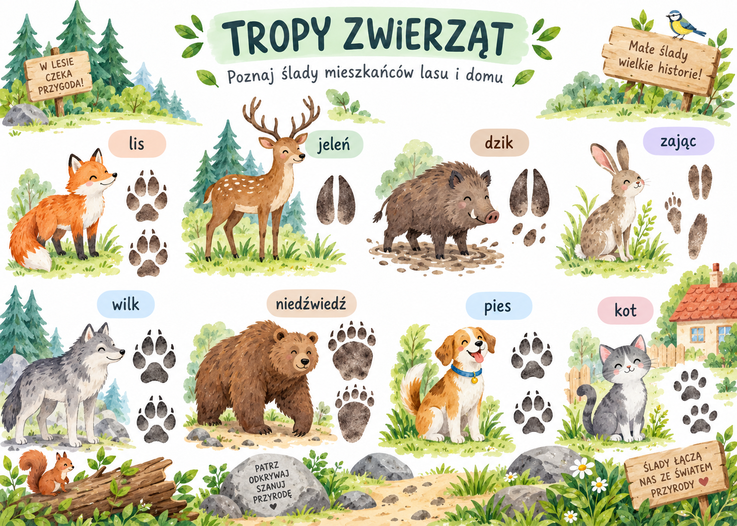 Plakat Edukacyjny Tropy Zwierząt