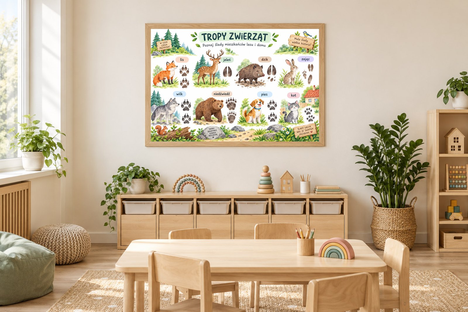 Plakat Edukacyjny Tropy Zwierząt Kompozycja 2