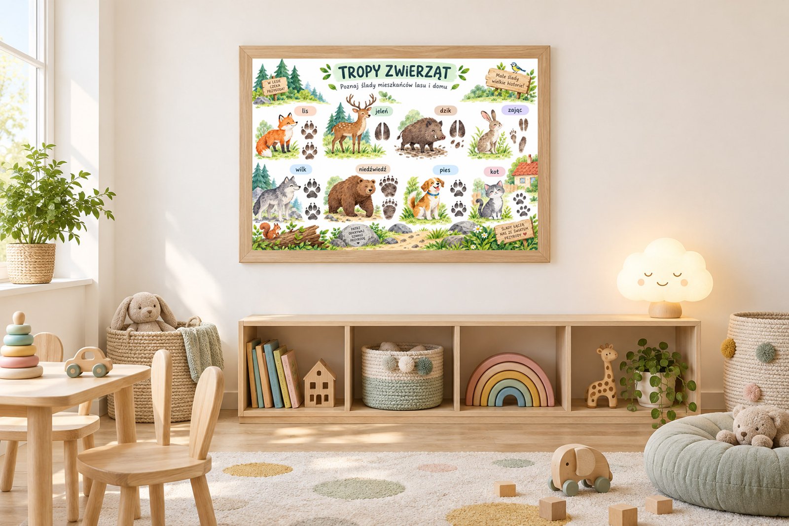 Plakat Edukacyjny Tropy Zwierząt Kompozycja 3