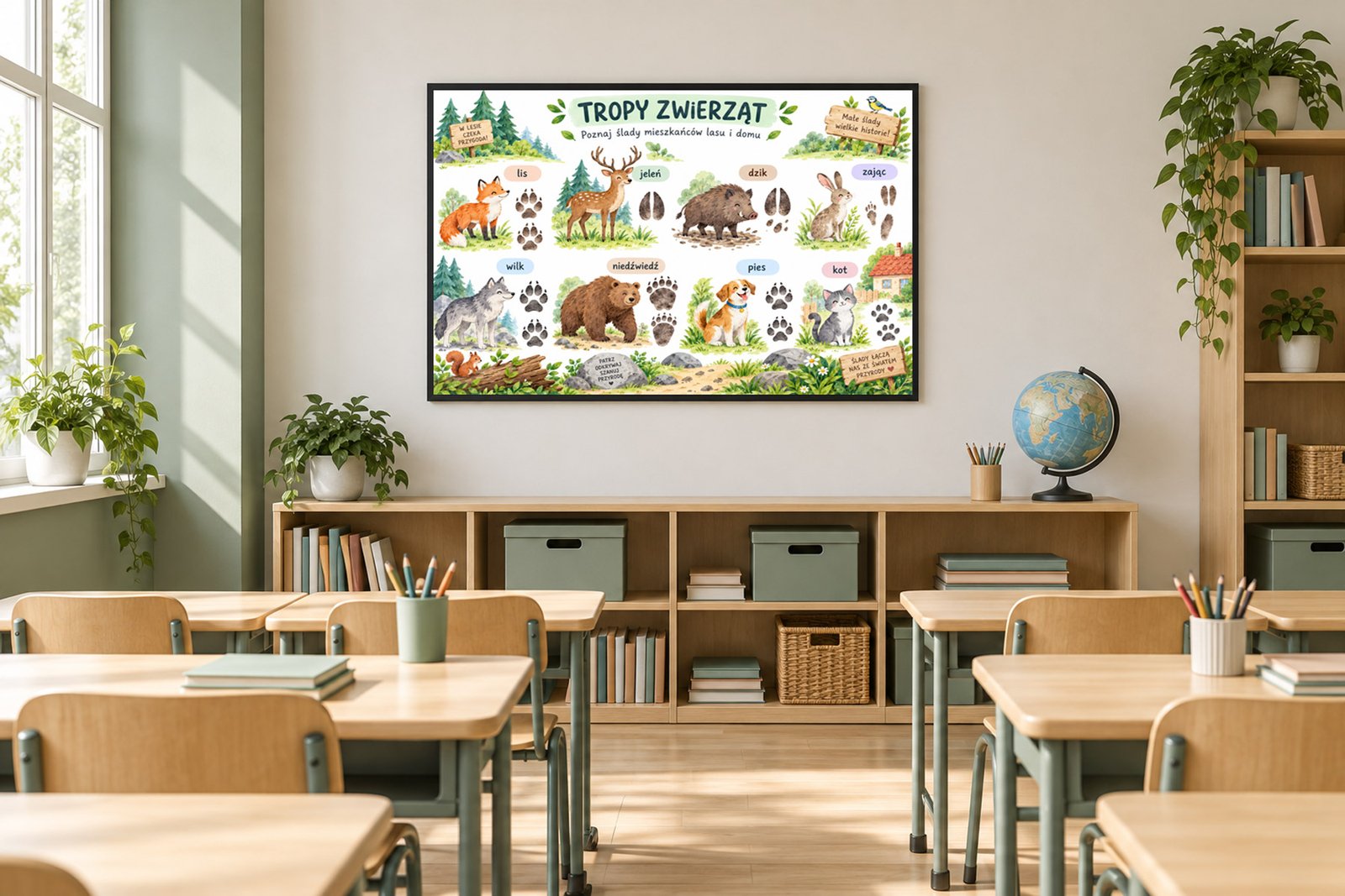 Plakat Edukacyjny Tropy Zwierząt Kompozycja 5
