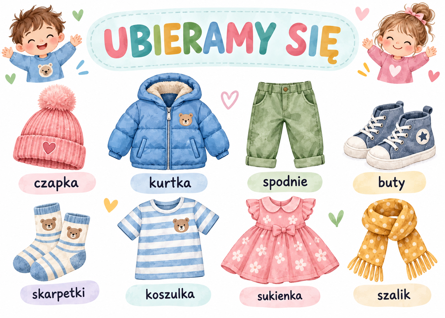 Plakat Edukacyjny Ubieramy Się