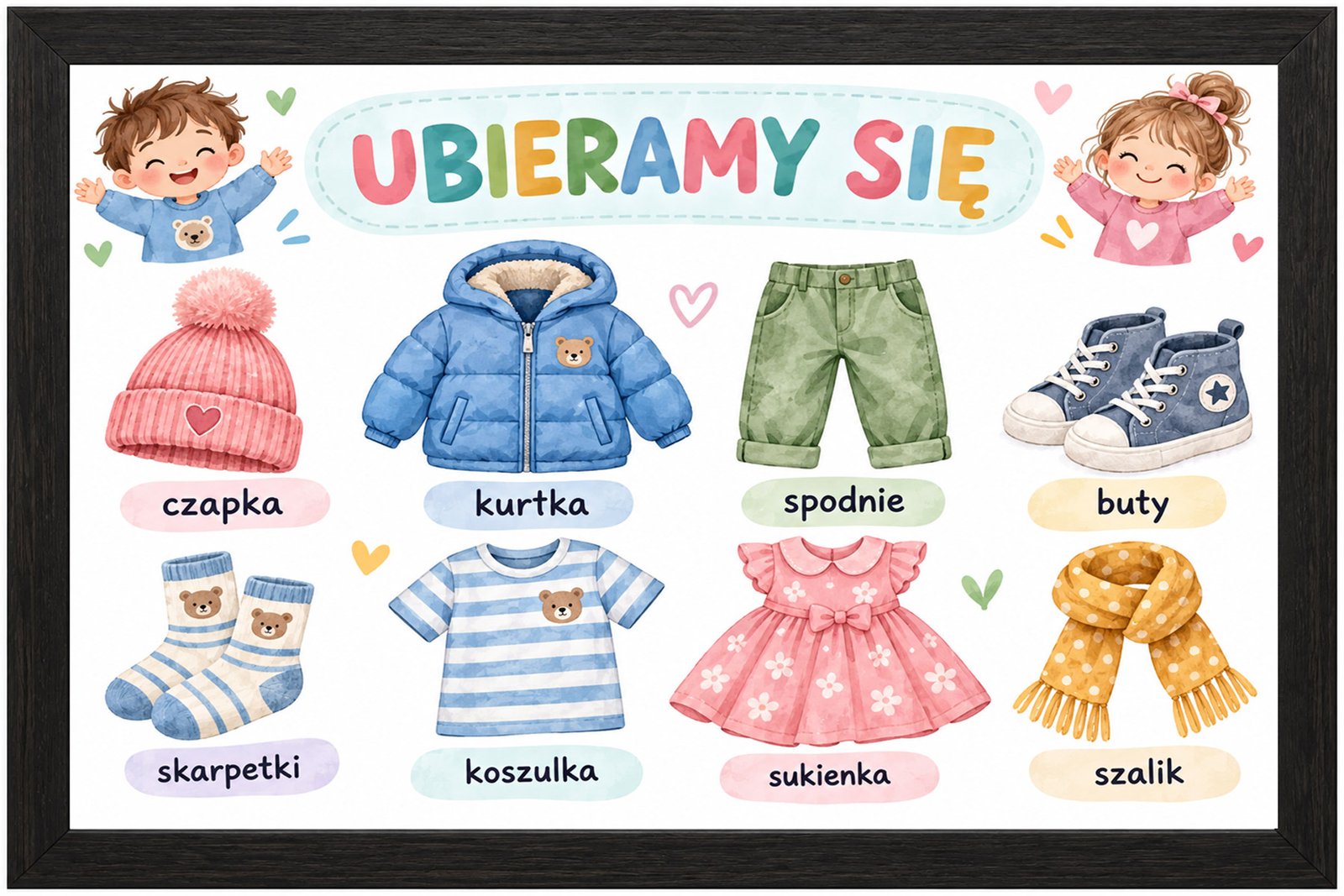 Plakat Edukacyjny Ubieramy Się Kompozycja 1