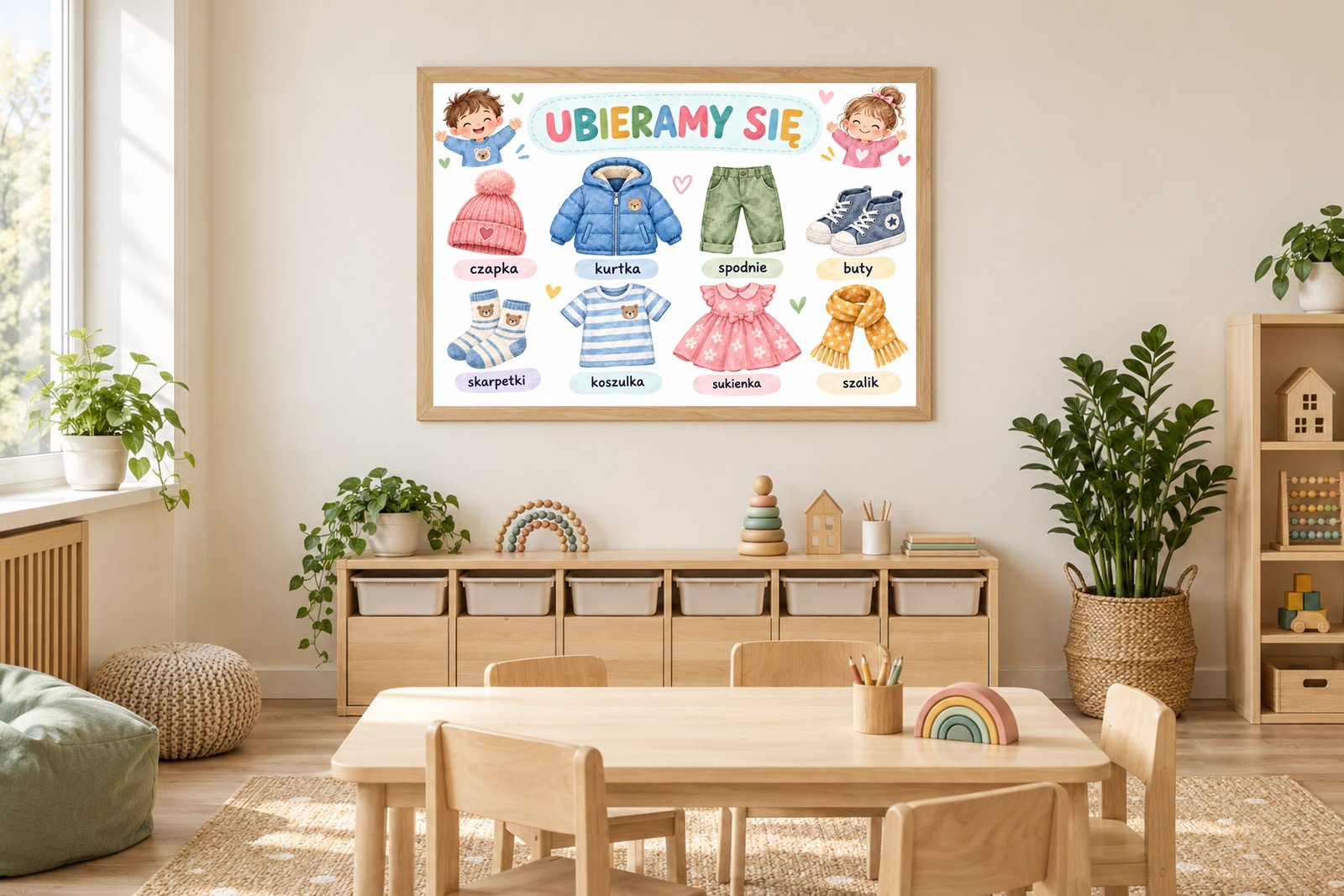 Plakat Edukacyjny Ubieramy Się Kompozycja 2