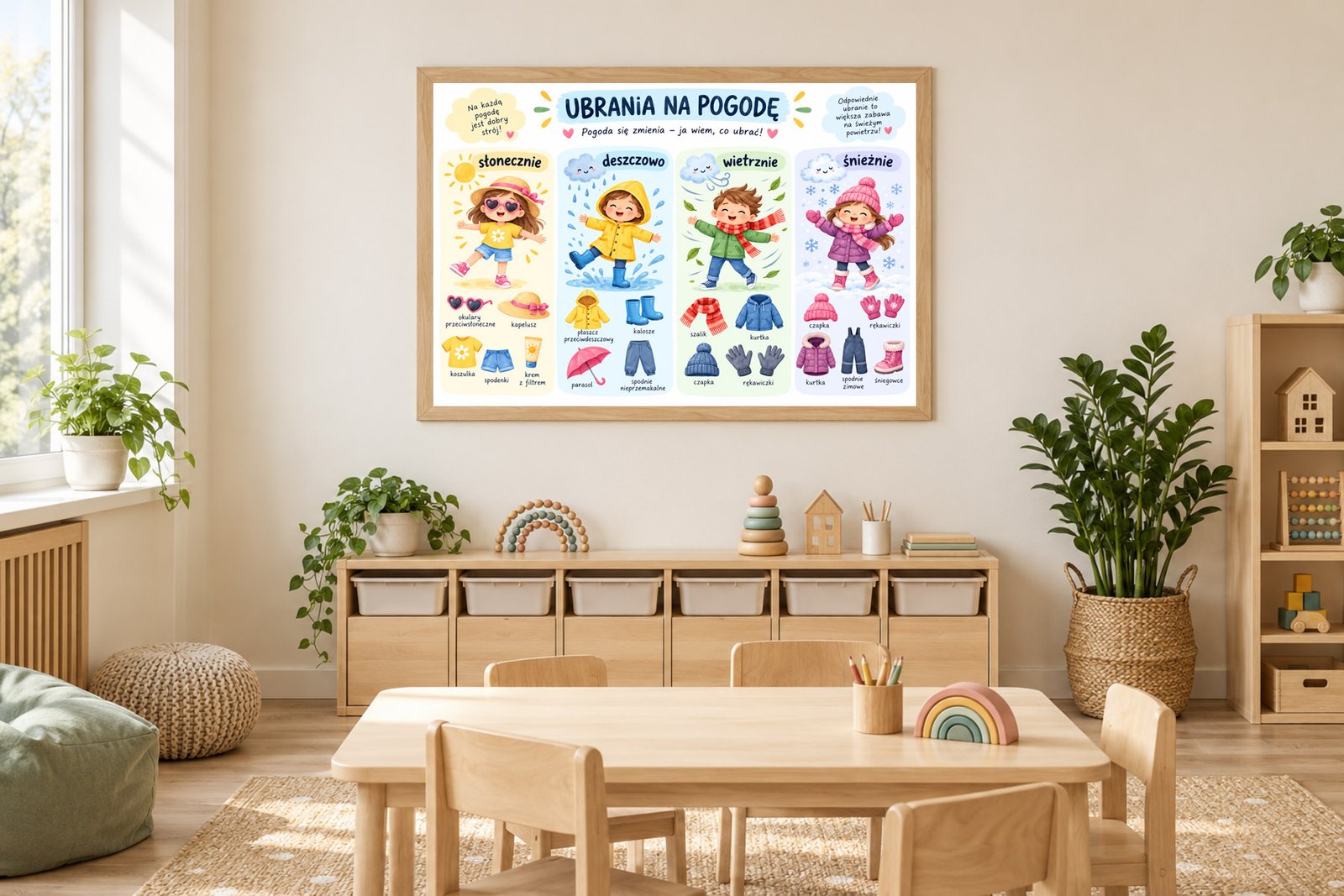 Plakat Edukacyjny Ubrania Na Pogodę Kompozycja 2