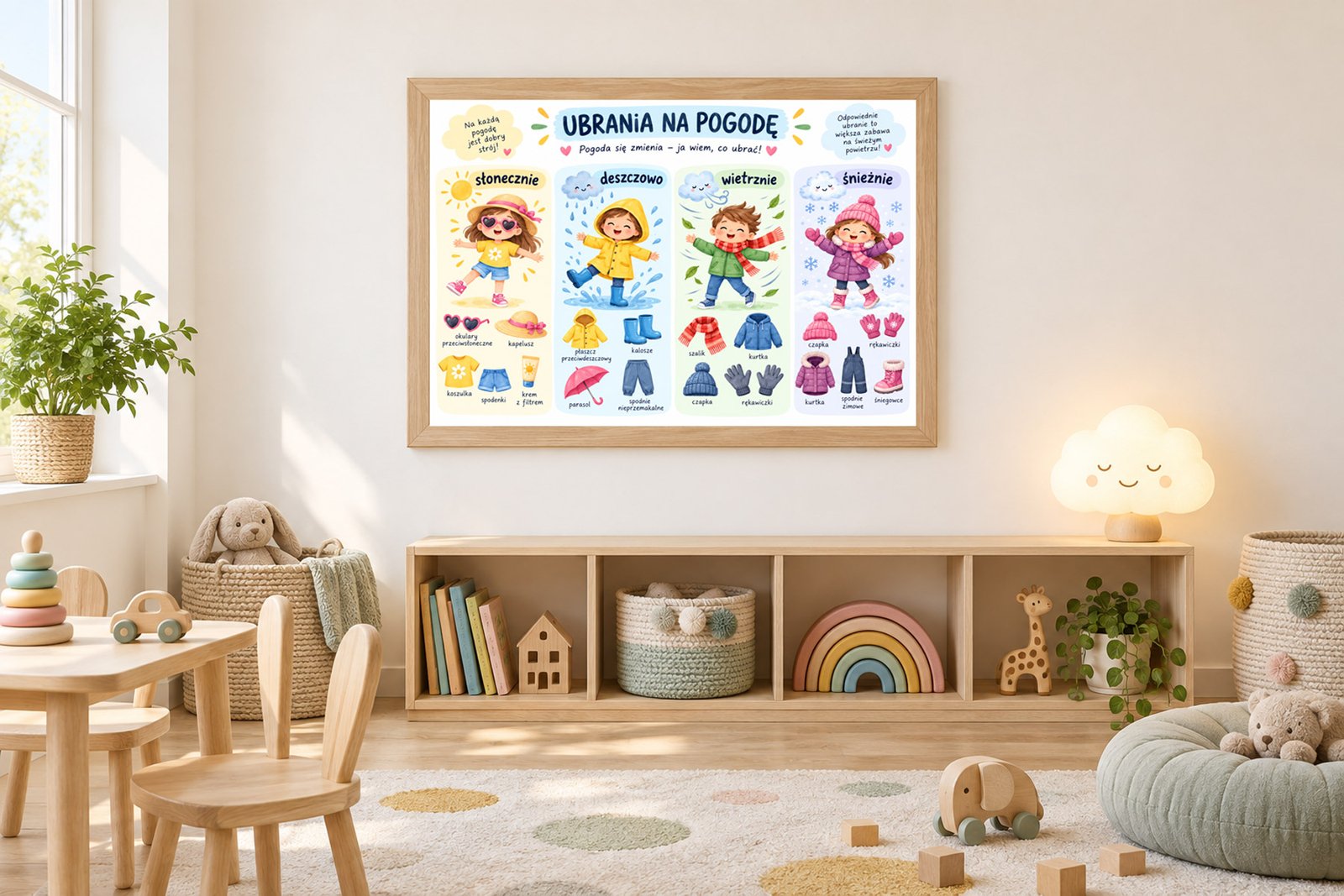Plakat Edukacyjny Ubrania Na Pogodę Kompozycja 3