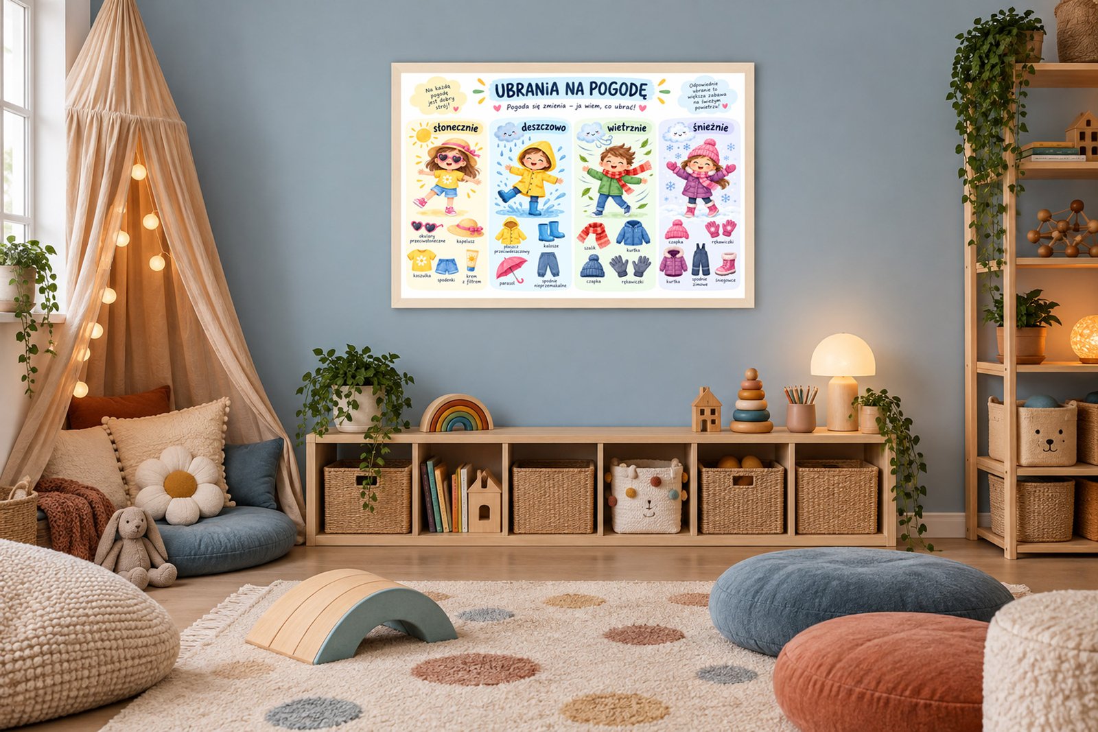 Plakat Edukacyjny Ubrania Na Pogodę Kompozycja 4