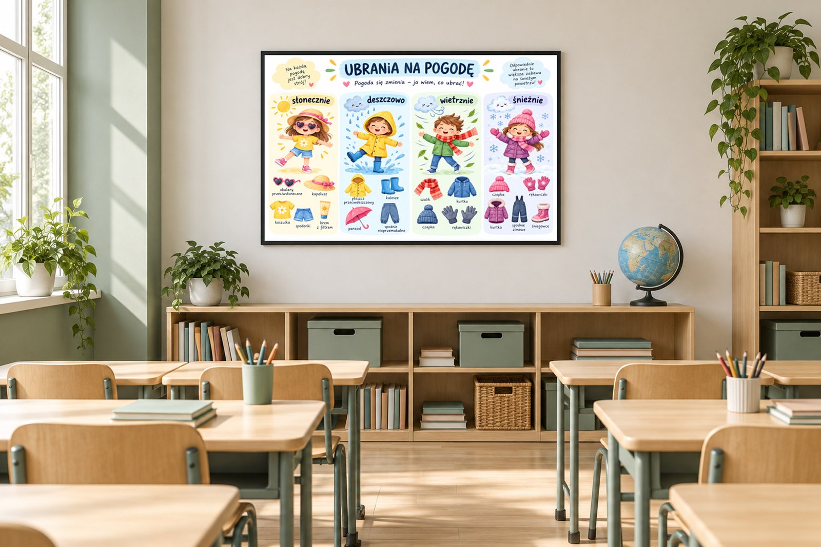 Plakat Edukacyjny Ubrania Na Pogodę Kompozycja 5