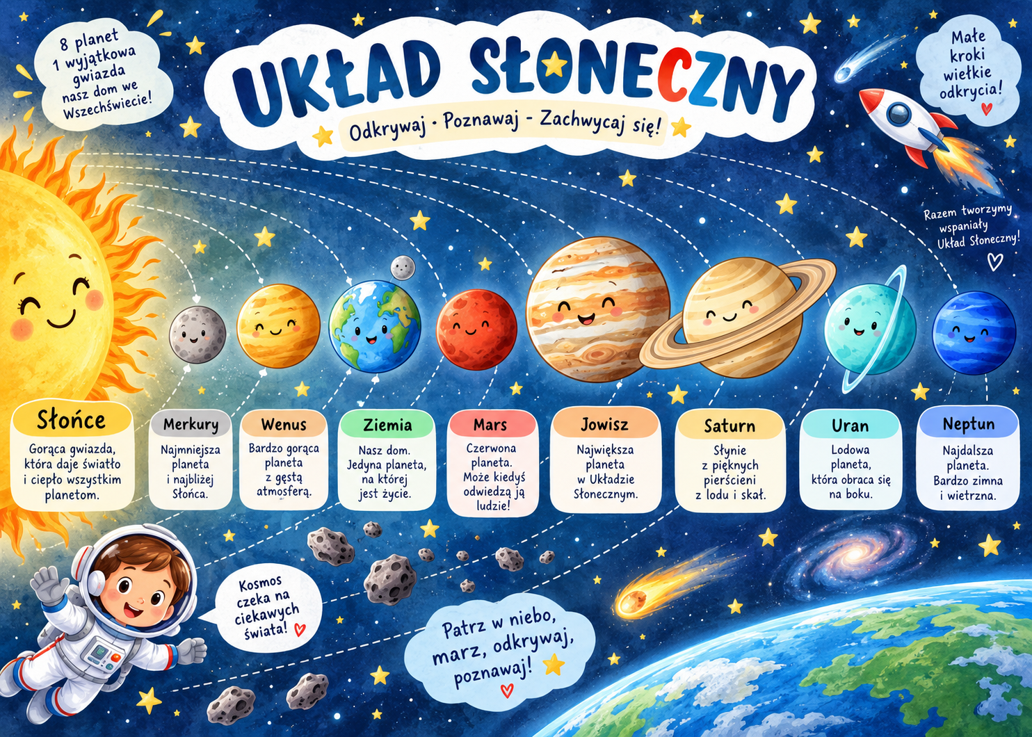 Plakat Edukacyjny Układ Słoneczny