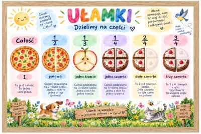 Plakat Edukacyjny Ułamki