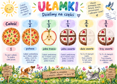 Plakat Edukacyjny Ułamki
