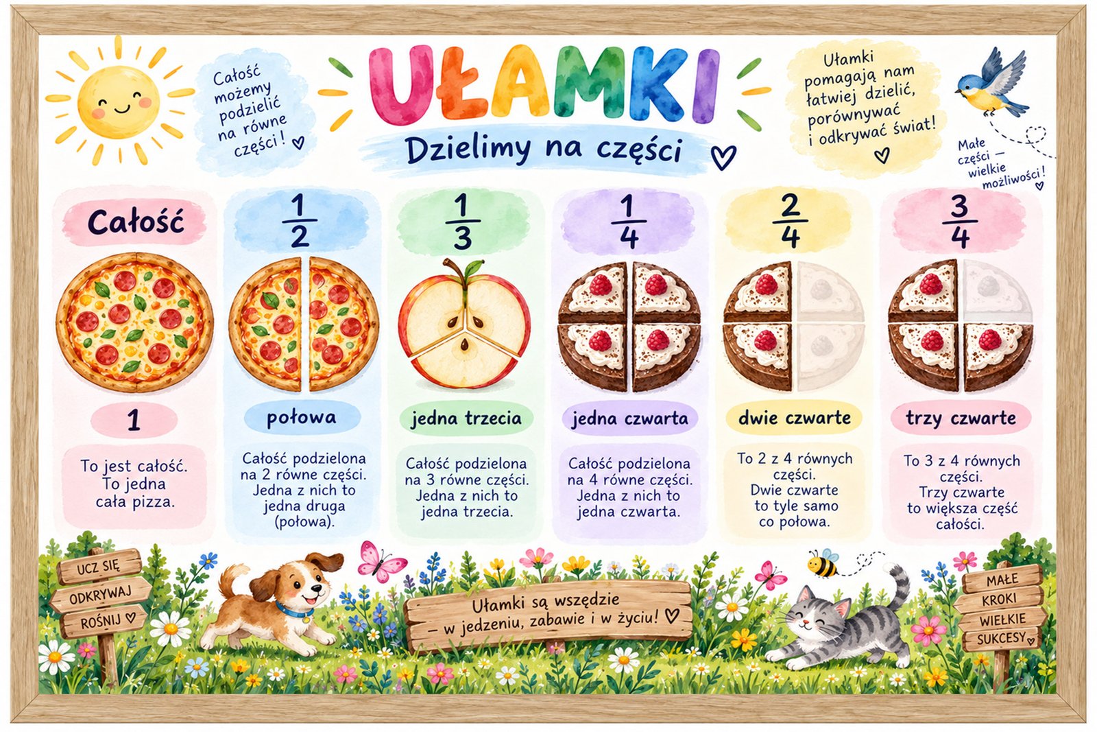 Plakat Edukacyjny Ułamki