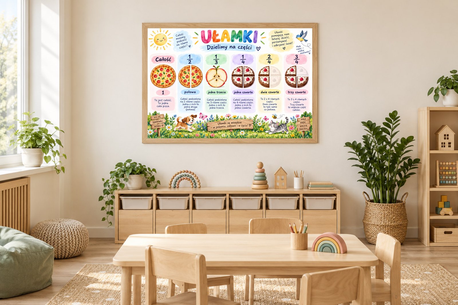 Plakat Edukacyjny Ułamki Kompozycja 2