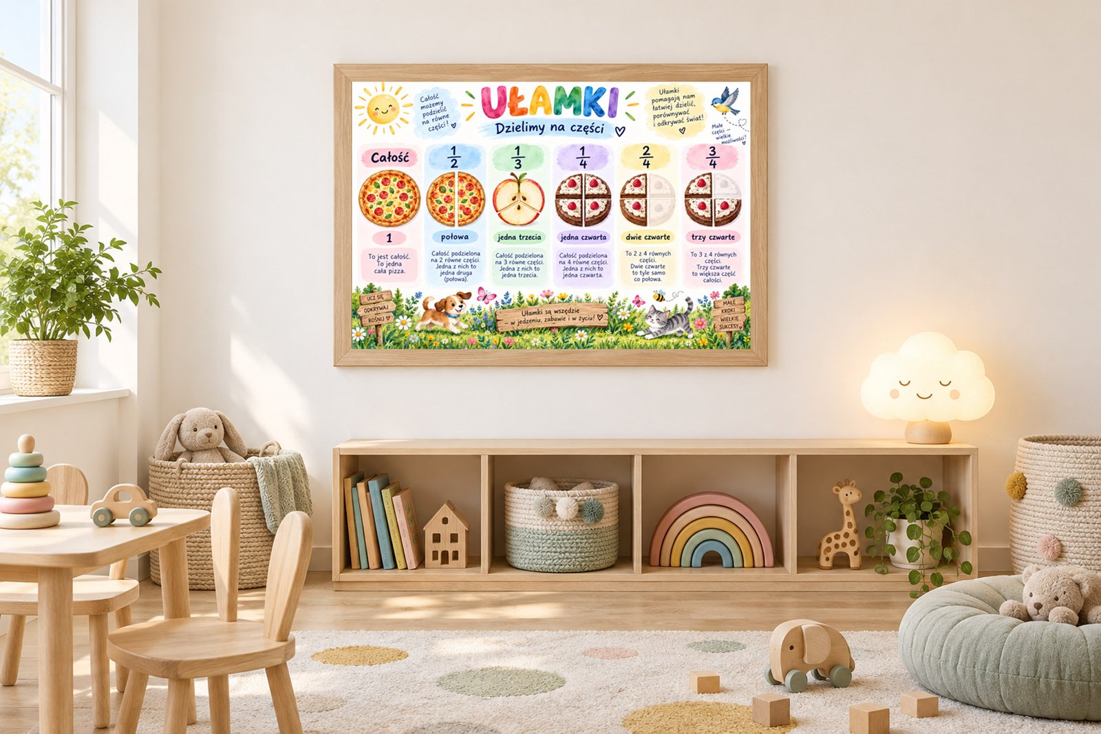 Plakat Edukacyjny Ułamki Kompozycja 3