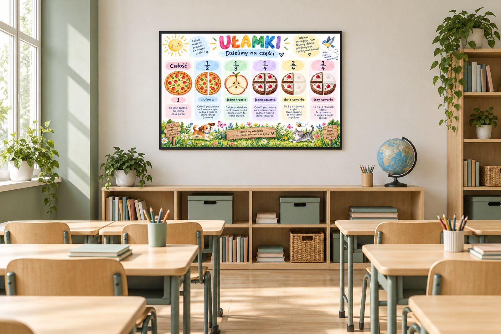 Plakat Edukacyjny Ułamki Kompozycja 5