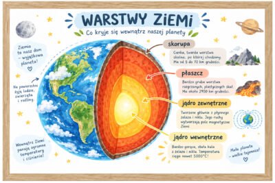 Plakat Edukacyjny Warstwy Ziemi